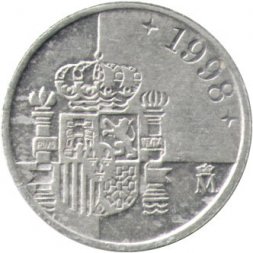 Испания 1 песета 1998 год - Король Хуан Карлос I