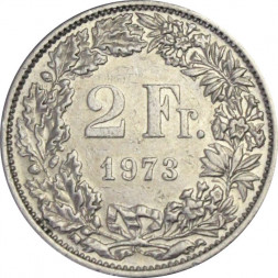 Швейцария 2 франка 1973 год