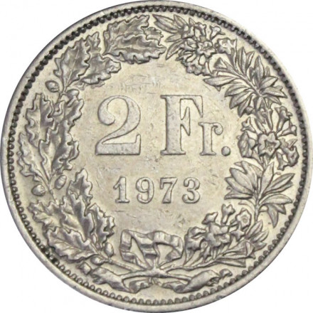 Швейцария 2 франка 1973 год