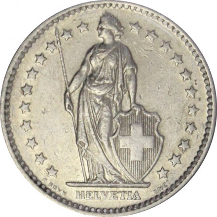 Швейцария 2 франка 1973 год
