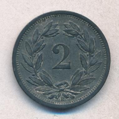 Швейцария 2 раппена 1943 год