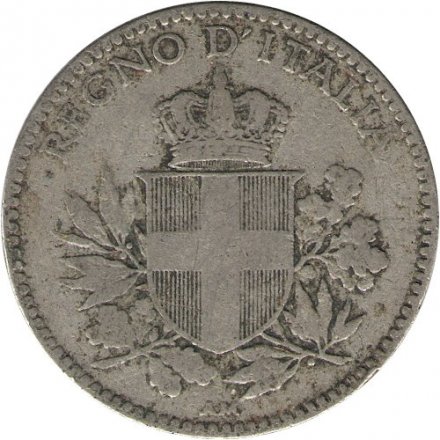 Италия 20 чентезимо 1918 год (гладкий гурт)
