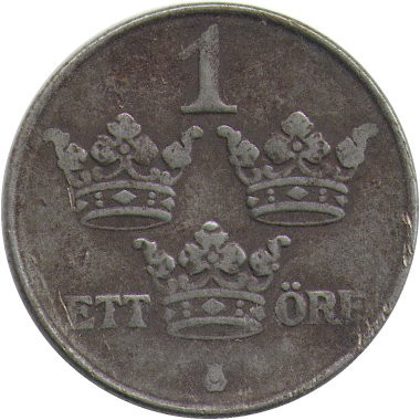 Швеция 1 эре 1945 год - Король Густав V