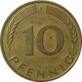 ФРГ 10 пфеннигов 1987 год - F