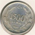 Турция 1500 лир 1981 год