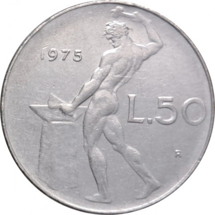 Италия 50 лир 1975 год - Вулкан