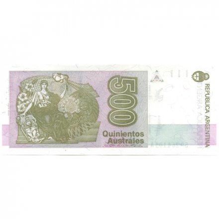 Аргентина 500 аустралей 1990 год - Николас Авельянеда. Прогресс &quot;Liberty (Progreso)&quot; UNC