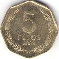 Чили 5 песо 2009 год