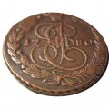 5 копеек 1780 год ЕМ Екатерина II (1762 - 1796) - XF