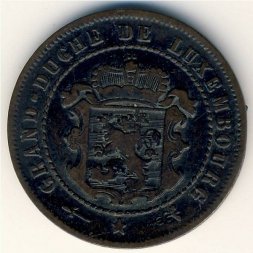 Люксембург 2 1/2 сантима 1870 год