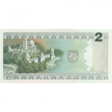 Литва 2 лита 1993 год - Мотеюс Валанчус. Тракайский Замок UNC