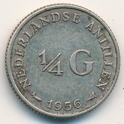 Антильские острова 1/4 гульдена 1956 год
