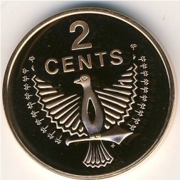 Монета Соломоновы острова 2 цента 1977 год