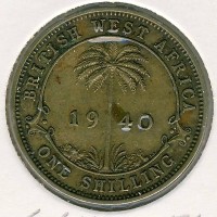 Британская Западная Африка 1 шиллинг 1940 год