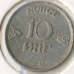 Норвегия 10 эре 1918 год