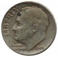 США 1 дайм (10 центов) 1946 год - Рузвельт (D)