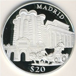Либерия 20 долларов 2000 год