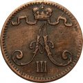 Финляндия 1 пенни 1883 год - Александр III - XF-