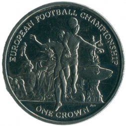 Остров Мэн 1 крона 2012 год - Чемпионат Европы по футболу 2012, Польша-Украина /мяч вверху/