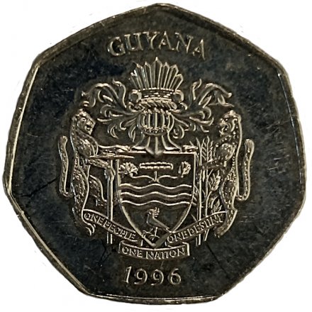 Гайана 10 долларов 1996 год