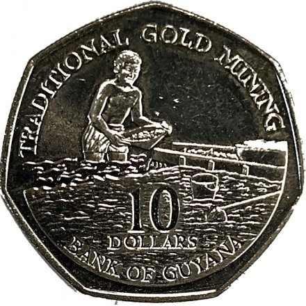 Гайана 10 долларов 1996 год