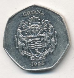 Монета Гайана 10 долларов 1996 год