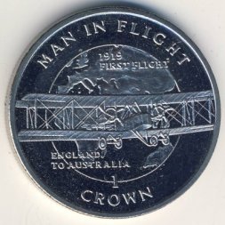 Остров Мэн 1 крона 1994 год - Первый перелет из Англии в Австралию
