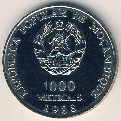 Мозамбик 1000 метикал 1988 год