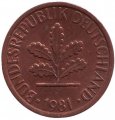 ФРГ 1 пфенниг 1981 год (G)