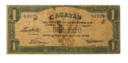 Филиппины Провинция Кагаян сертификат 1 песо 1942-1944 год - зеленый фон - VG