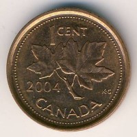 Монета Канада 1 цент 2004 год (не магнетик)