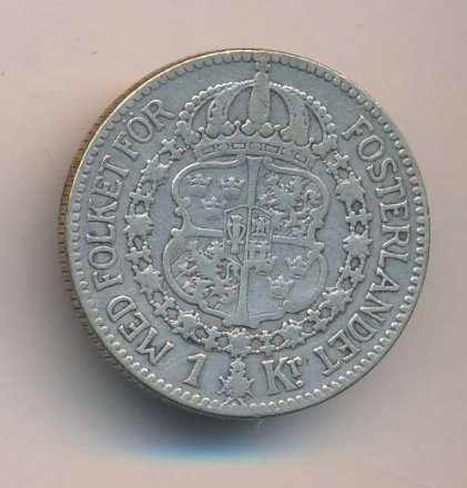Швеция 1 крона 1916 год