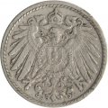 Германия 5 пфеннигов 1908 год (F)