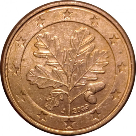 Германия 1 евроцент 2009 год (J)