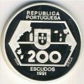Португалия 200 эскудо 1991 год - Продвижение (навигация) на запад (серебро)