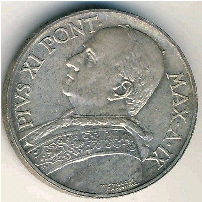 Ватикан 5 лир 1930 год - Папа Пий XI