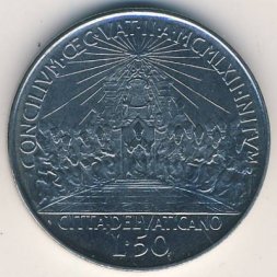 Ватикан 50 лир 1962 год