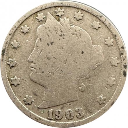 США 5 центов 1903 год (без отметки МД)
