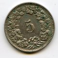 Швейцария 5 раппенов 1907 год