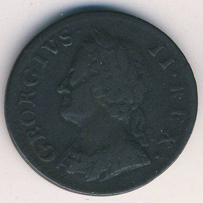 Великобритания 1 фартинг 1754 год