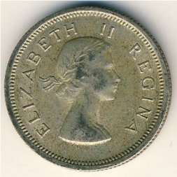 ЮАР 6 пенсов 1956 год