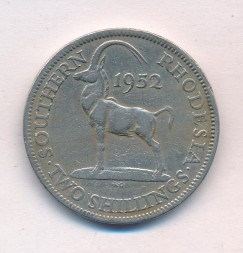 Монета Южная Родезия 2 шиллинга 1952 год