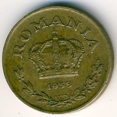 Румыния 1 лей 1938 год