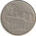 Норвегия 1 крона 1960 год - Улаф V. Лошадь