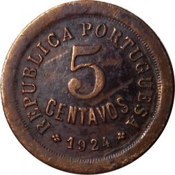 Португалия 5 сентаво 1924 год