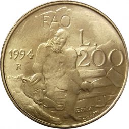 Сан-Марино 200 лир 1994 год - ФАО. Каменотёс