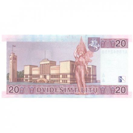 Литва 20 лит 2001 год - Портрет Майрониса UNC