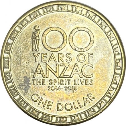 Австралия 1 доллар 2014 год - 100 лет АНЗАК