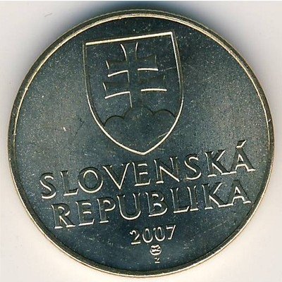 Словакия 1 крона 2007 год - Дева Мария с младенцем