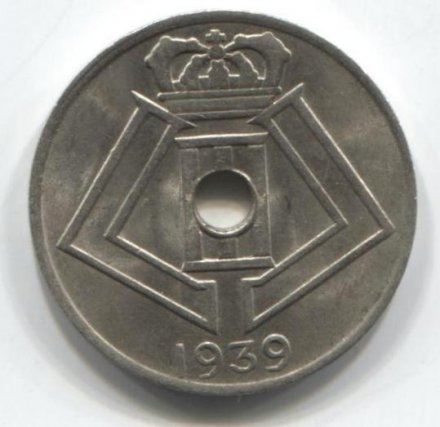 Бельгия 5 сантимов 1939 год (BELGIE-BELGIQUE)